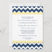 Yellow Blue Chevron Photo rehearsal Dinner Party Kaart (Achterkant)