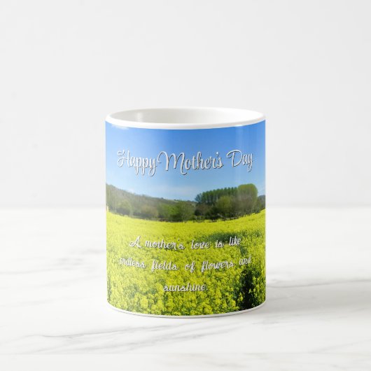 Yellow & Blue Country Bliss - Aangepaste Moederdag Koffiemok (Center)