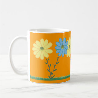 Yellow & Blue Daisy Flowers Custom Mugs Koffiemok