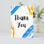 Yellow & Blue Flat Thank You Card Bedankkaart (Staand voorkant)