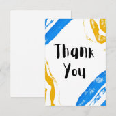 Yellow & Blue Flat Thank You Card Bedankkaart (Voorkant / Achterkant)