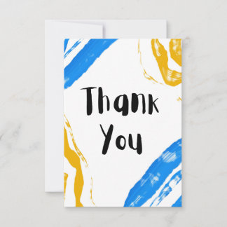 Yellow & Blue Flat Thank You Card Bedankkaart