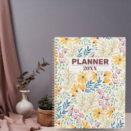 Yellow Blue Floral Planner & Journal Notitieboek