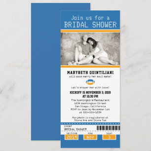 Yellow Blue Football Ticket Vrijgezellenfeest Kaart