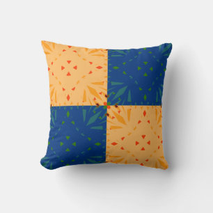 Yellow Blue Geometric Nursery Decor Patchwork Kussen