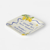 Yellow Blue Lemon Main Squeeze Vrijgezellenfeest Papieren Bordje (Gebogen)