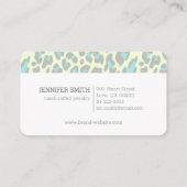 Yellow Blue leopard Skin Animal Print Patroon Visitekaartje (Achterkant)