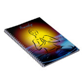 Yellow & Blue Neon Yoga Pose Sketch Notitieboek (Rechterzijde)