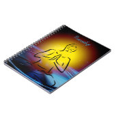 Yellow & Blue Neon Yoga Pose Sketch Notitieboek (Linkerzijde)