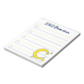 Yellow Blue Night Sky Crescent Moon Stars Prom Notitieblok (Linkerzijde)