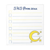 Yellow Blue Night Sky Crescent Moon Stars Prom Notitieblok (Voorkant)