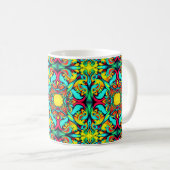 Yellow Blue Patterned Coffee Mok (Voorkant rechts)