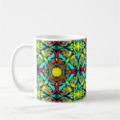 Yellow Blue Patterned Coffee Mok (Links)