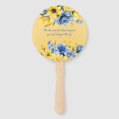 Yellow Blue Peony Vrijgezellenfeest dank u Handwaaier (Achterkant)