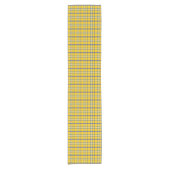 Yellow Blue Plaid Classic Pattern Table Runner Korte Tafelloper (Voorkant)