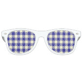 Yellow Blue Plaid Seamless Pattern Retro Zonnebril (Voorkant)