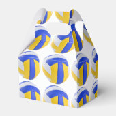 Yellow Blue Volleyball Birthday Party Bedankdoosjes (Achterkant)