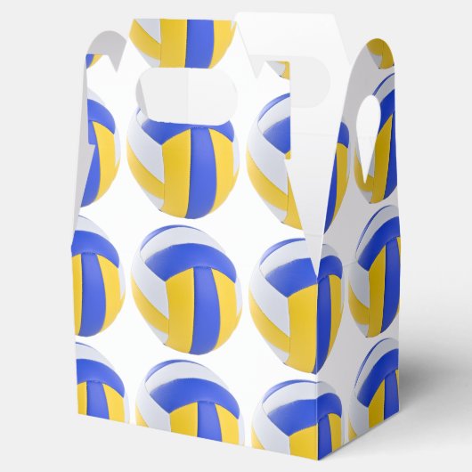 Yellow Blue Volleyball Birthday Party Bedankdoosjes (Geopend)