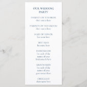 Yellow Blue Watercolor Floral Wedding Program Programmakaart (Achterkant)