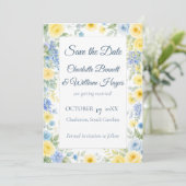 Yellow Blue Watercolor Save the Date (Staand voorkant)