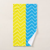 Yellow Blue White Chevron Color Block Patroon Bad Handdoek (Handdoek)