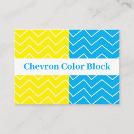 Yellow Blue White Chevron Color Block Patroon Visitekaartje