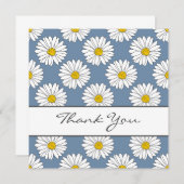 Yellow Blue White Daisy Pattern Bedankkaart (Voorkant / Achterkant)
