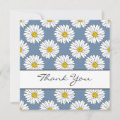 Yellow Blue White Daisy Pattern Bedankkaart (Voorkant)