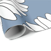 Yellow Blue White Daisy Pattern Cadeaupapier (Rol Hoek)