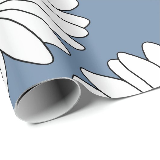 Yellow Blue White Daisy Pattern Cadeaupapier (Rol Hoek)