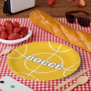 Yellow Bocci Ball Game aangepaste papieren partij  Bordje