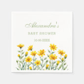 Yellow Boho Chic Wildflower Baby shower Servet (Voorkant)