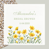 Yellow Boho Chic Wildflower Vrijgezellenfeest Servet