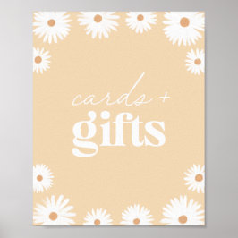 Yellow Boho Daisy Baby shower Kaarten en Gifts Poster