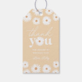 Yellow Boho Daisy Birthday Party bedankt Cadeaulabel (Voorkant)