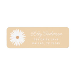 Yellow Boho Daisy Birthday Party Return Address Etiket