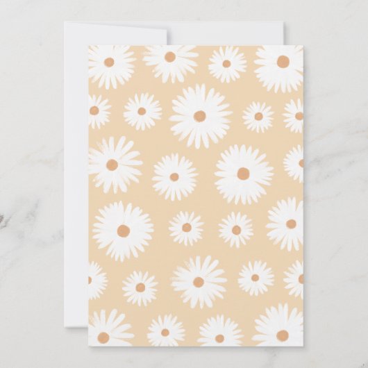 Yellow Boho Daisy Two Groovy 2e verjaardag Kaart (Achterkant)