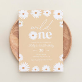 Yellow Boho Daisy Wild One 1e verjaardag Kaart