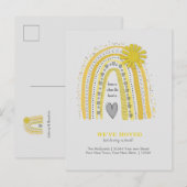 Yellow Boho Rainbow We hebben de aankondiging verp Briefkaart (Voorkant / Achterkant)