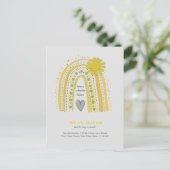 Yellow Boho Rainbow We hebben de aankondiging verp Briefkaart (Staand voorkant)