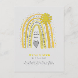 Yellow Boho Rainbow We hebben de aankondiging verp Briefkaart