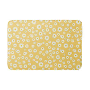 Yellow Boho Spring Daisies Pattern Badmat