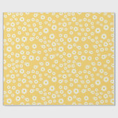 Yellow Boho Spring Daisies Pattern Cadeaupapier (Vlak)