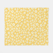 Yellow Boho Spring Daisies Pattern Fleece Deken (Voorkant (Horizontaal))