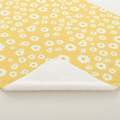 Yellow Boho Spring Daisies Pattern Sherpa Deken (3/4)