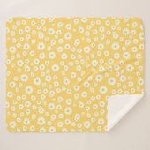 Yellow Boho Spring Daisies Pattern Sherpa Deken (Voorkant (horizontaal))