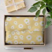 Yellow Boho Spring Daisies Pattern Tissuepapier (Geschenk)