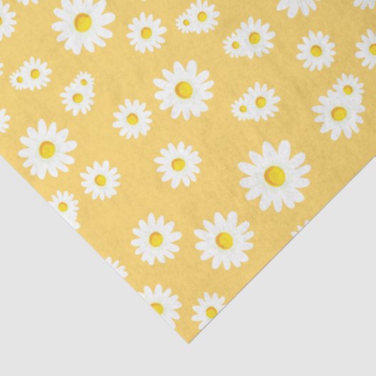 Yellow Boho Spring Daisies Pattern Tissuepapier (Detail)