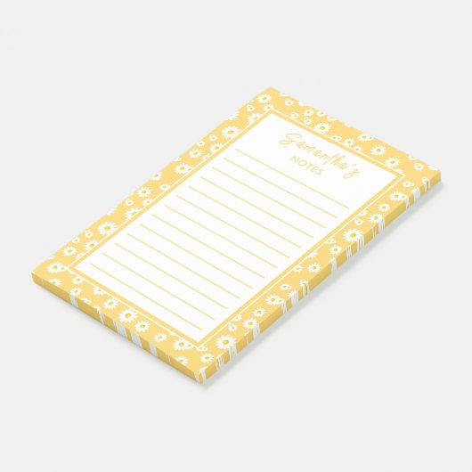 Yellow Boho Spring Daisies Post-it® Notes (Schuin)