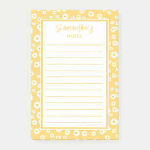 Yellow Boho Spring Daisies Post-it® Notes